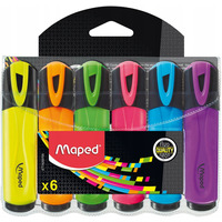 Zakrelacz FLUO PEPS mix kolorw 6szt etui z zawieszk 742557 MAPED