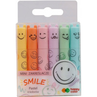 Zakrelacze mini SMILE 6 kolorw pastelowych HA 4130 02PA-WP6 Happy Color