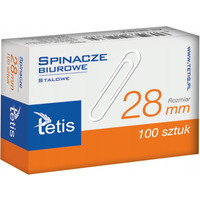 Spinacze biurowe 28mm (100szt.) GS140-B TETIS