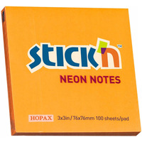 Bloczek STICK`N 76x76mm 100k pomaraczowy neonowy 21164