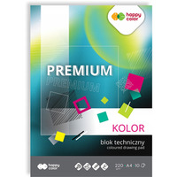 Blok techniczny A4 220g 10 kolorw PREMIUM HA 3722 2030-09 HAPPY COLOR