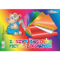 Zeszyt papierw metalizowanych samoprzylepnych 17x25cm 8 kolorw ZPMS-6387 ALIGA