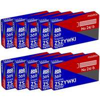 Zszywki biurowe 24/6 369 (10 paczek x 1000 sztuk) do zszywaczy 110-1388 GRAND