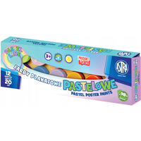 Farby plakatowe pastelowe 12 kolorw - 20 ml 301118001 ASTRA