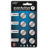 Bateria EVERACTIVE CR2032/CR2025/CR2016 litowa blister mix (8szt)