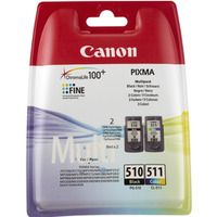 Tusz CANON (PG-510+CL-511/2970B011AA) czarny 9ml + kolor 9ml (2szt)