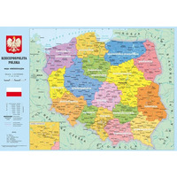 Podkad szkolny na biurko MAPA POLSKA 55x38 KRESKA