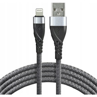 Kabel USB-A -> Lightning 1m 2, 4A pleciony szary EVERACTIVE (CBB-1IG)