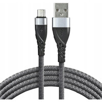 Kabel USB-A -> microUSB 1m 2, 4A pleciony szary EVERACTIVE (CBB-1MG)