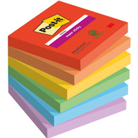 Bloczek samoprzylepny 76x76mm 90k mix kolorw (6szt) POST-IT Super Sticky PLAYFUL