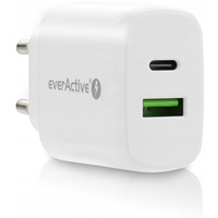 adowarka sieciowa 230V EVERACTIVE SC-370Q 1xUSB-C + 1xUSB 3A 25W biaa