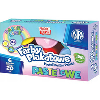 Farby plakatowe pastelowe 6 kol. 20ml 301121001 ASTRA