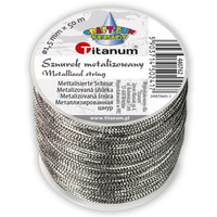 Sznurek metalizowany srebrny 1, 5mm x 50m 440762 TITANUM