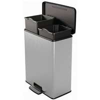 Kosz na mieci CURVER DECO BIN z pedaem 26L+26L srebrny metalizowany 01129-C70-00 251002