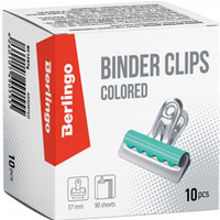 Klipy Buldog 57mm 10szt. kolorowe 255058 BERLINGO