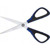 Nożyczki 20cm Easycut 300 soft grip niebieskie 326323 BERLINGO