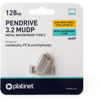 Pami USB-A/USB-C 128GB PLATINET MUDP USB 3.2 metalowy wodoodporny (45969)