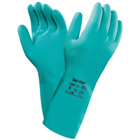 Rękawice ANSELL SOLVEX nitrylowe antystatyczne chemoodporne zielone roz.9/L