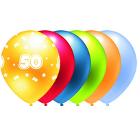 Balon metalik nadruk 50 mix kolorw 5szt. B293 GO PARTY