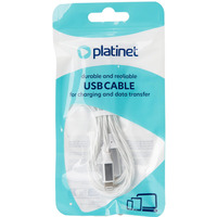 Kabel USB-C -> Lightning 1m 3A 27W LED biay PLATINET (45895)