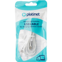 Kabel USB-C -> USB-C 1m 3A 60W LED biay PLATINET (45889)