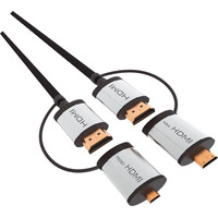 Kabel HDMI -> HDMI + adapter mini/micro HDMI 1, 5m v.1.4 czarny OMEGA (43865)